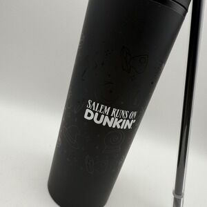 Dunkin' Salem Runs On Dunkin Black Tumbler 17 oz With‎ Straw Halloween Limited